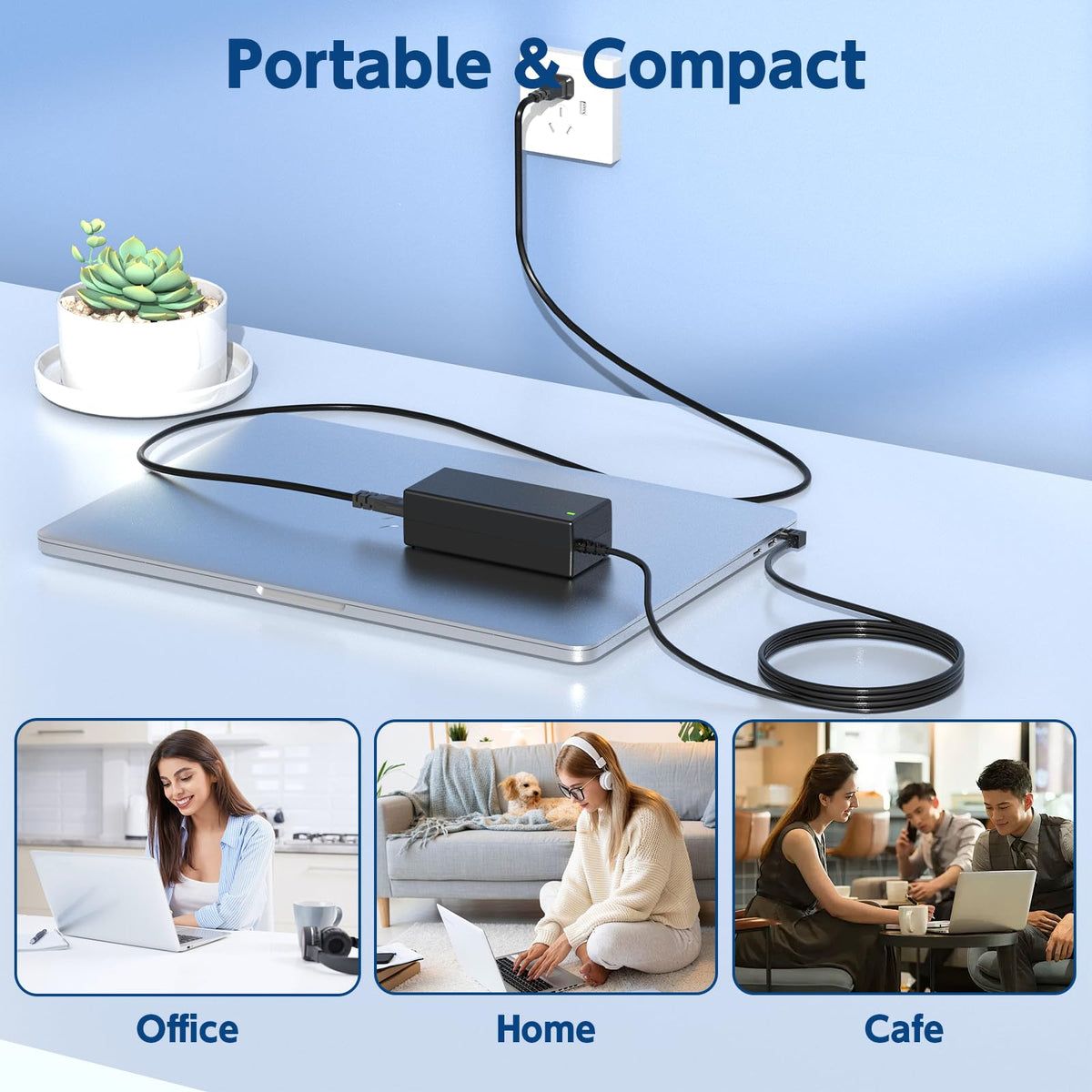 ROLADA safety-certified adapter with CE, FCC, RoHS and smart protection features.