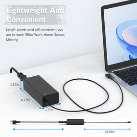 ROLADA adapter in hand beside laptop to show size and portability advantage
