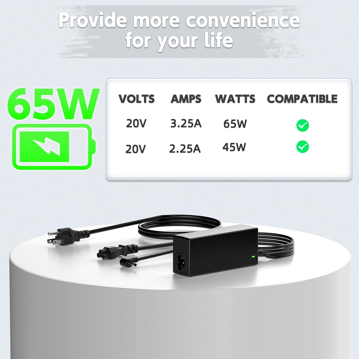 ROLADA travel-friendly charger fits in bags for on-the-go power.