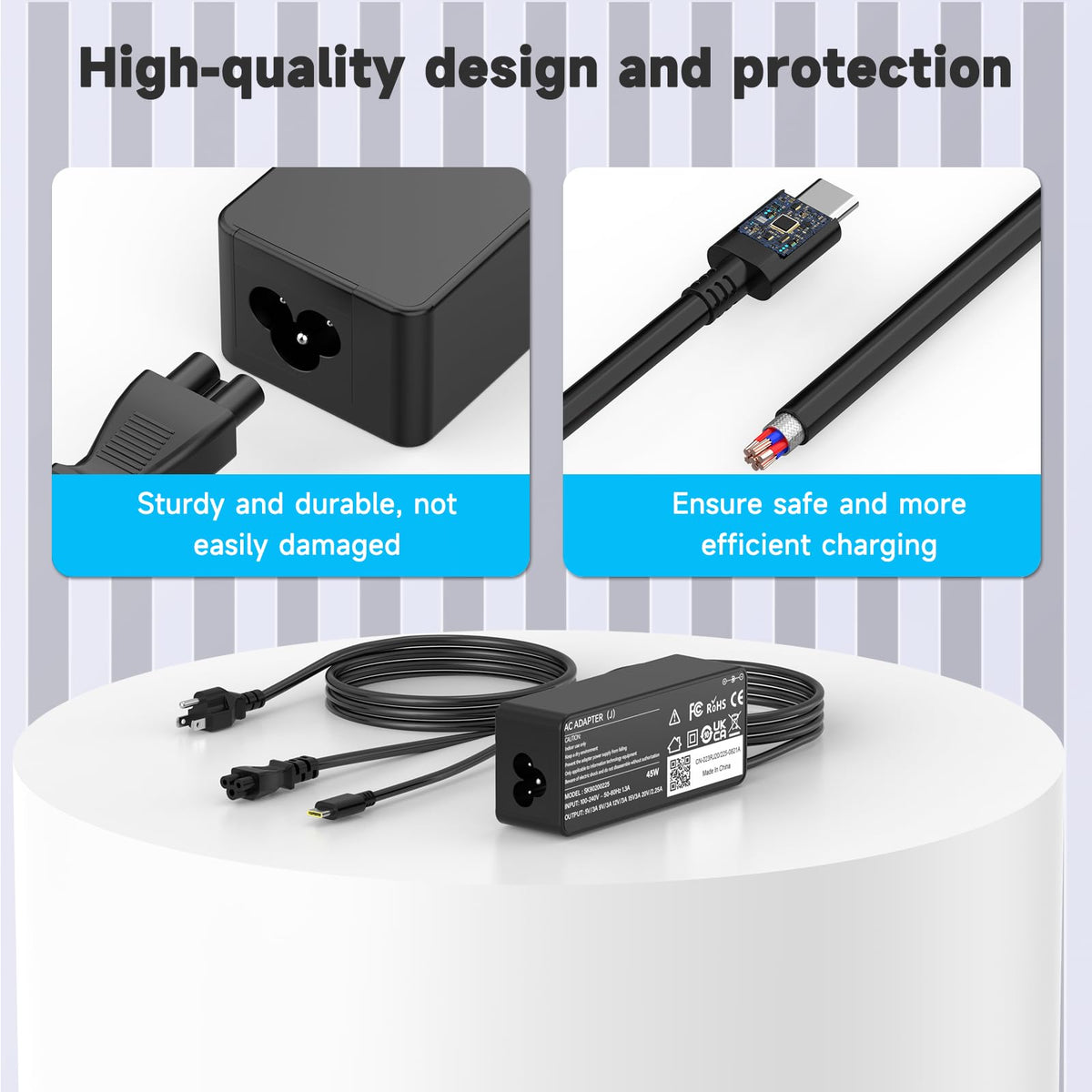 ROLADA USB-C tip closeup showing secure PD connection and convenience
