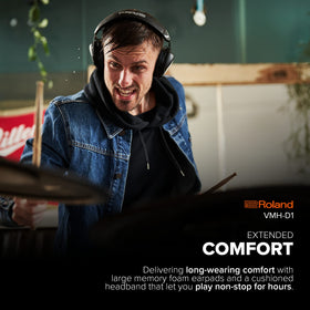 Roland VMH-D1 with memory foam ear pads for extended comfort