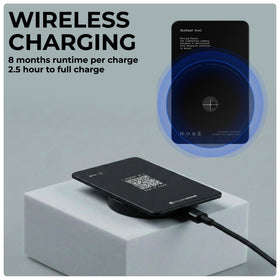 Rolling Square AirCard Dual on wireless charger illustrating cable-free recharge, convenience benefit
