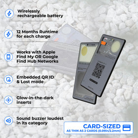 Rolling Square AirCard Pro Dual thinness comparison beside cards, demonstrates slim 2.2mm profile