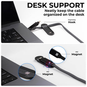 Rolling Square inCharge XL protective cap attached to cable, protecting connectors while stored