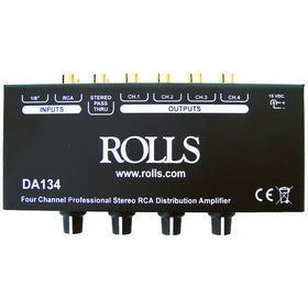 Rolls DA134 stereo 4-channel distribution amplifier with multi-output capability for live setups