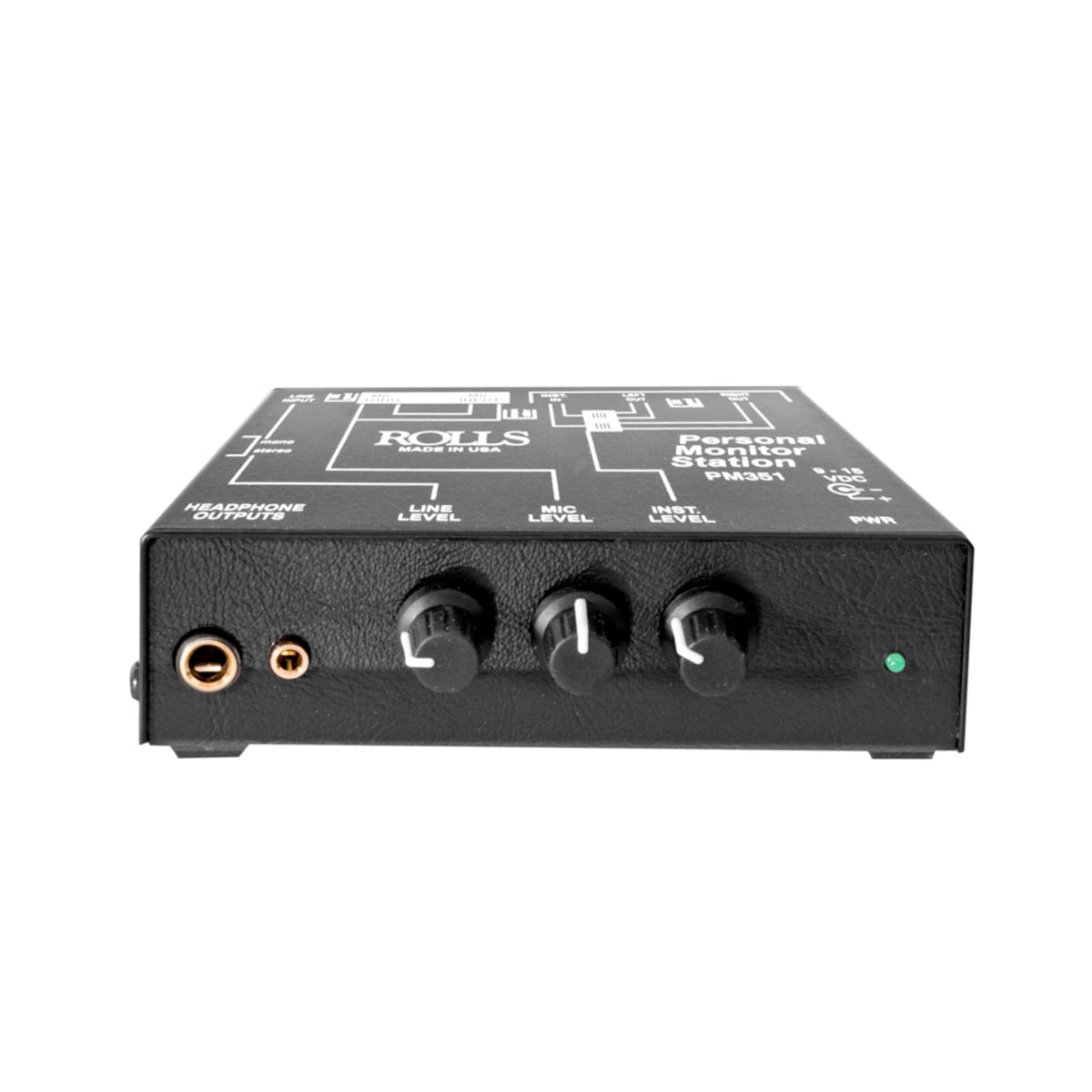 rolls pm351 close-up of volume knob highlighting tactile control and precise level changes