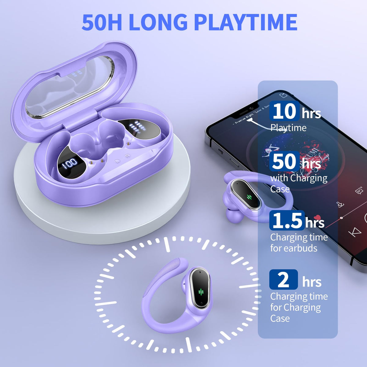 Rolosar earbuds in use while running demonstrating sweatproof stability