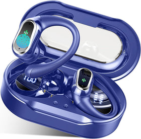 Rolosar wireless earbuds with charging case and LED display for quick battery checks.