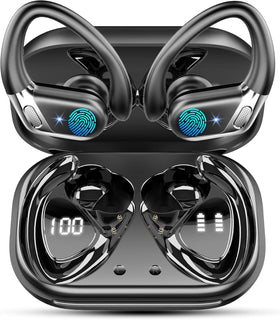 Rolosar wireless earbuds with LED display case showing real-time battery status