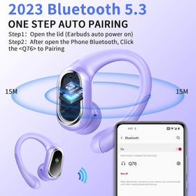 Rolosar wireless earbuds LED display shows battery status at a glance