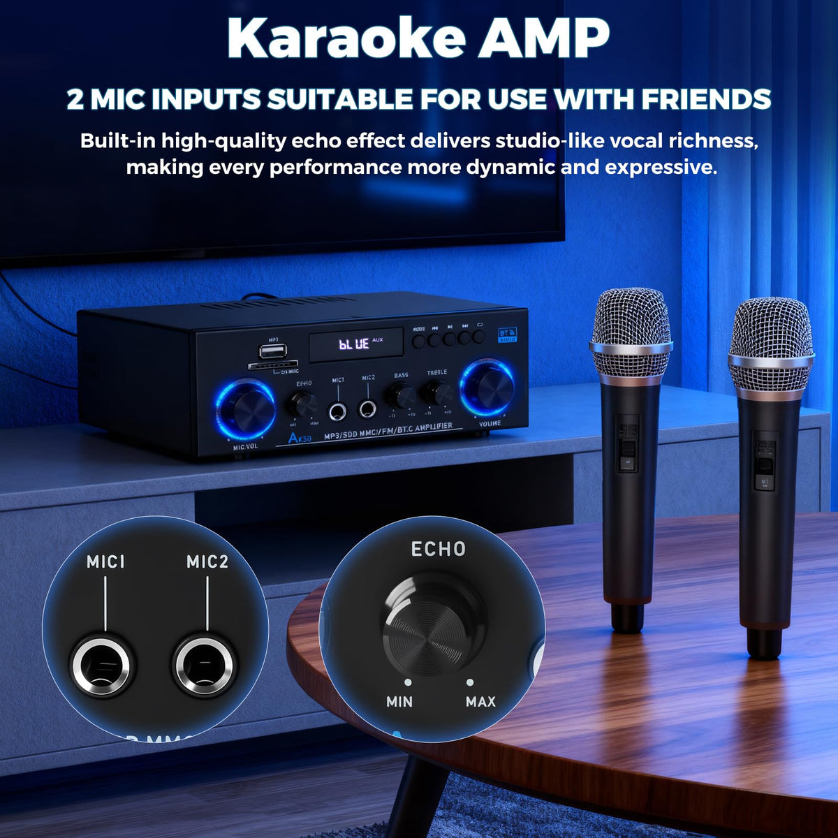 Romicta AK50 hooked to active subwoofer for deeper bass impact