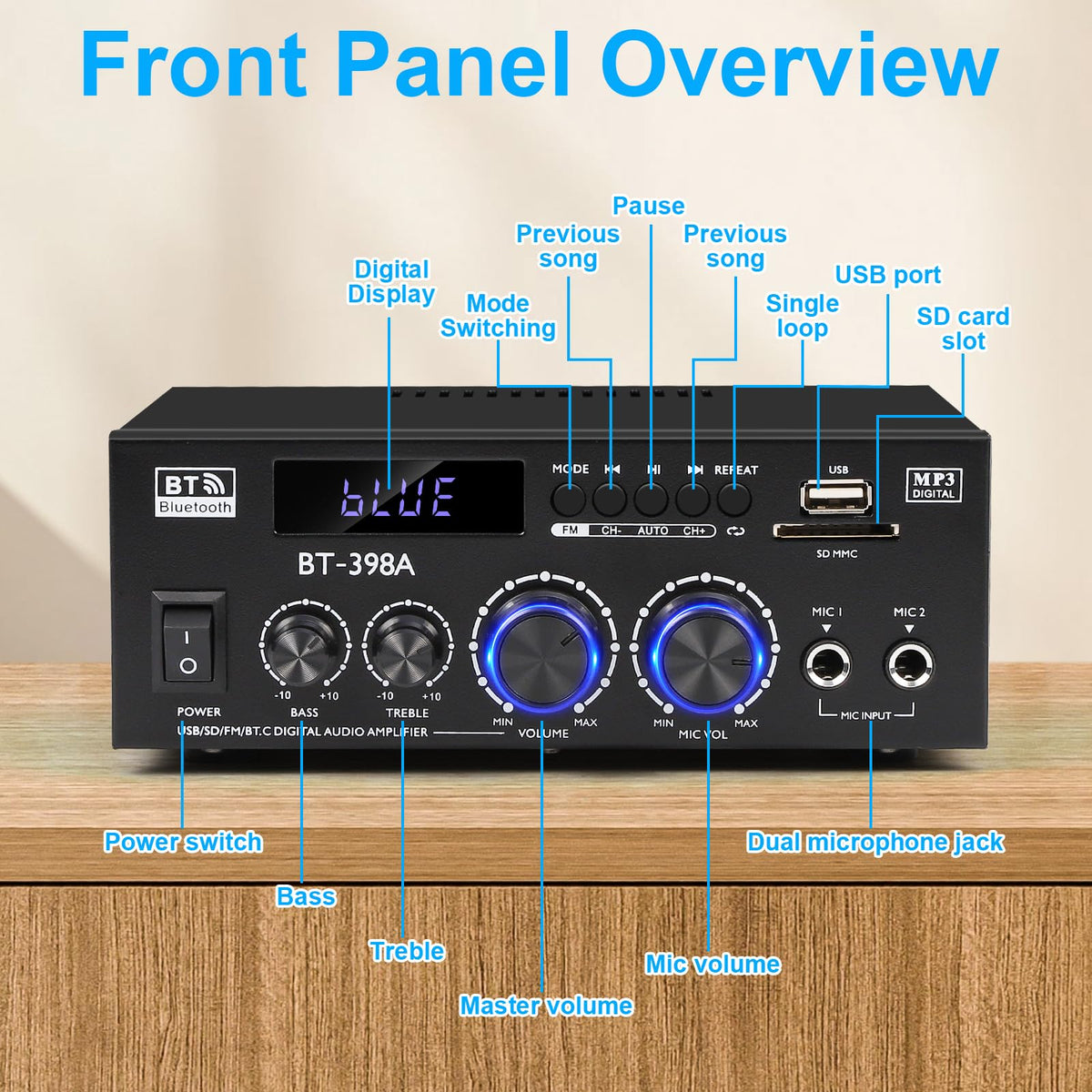Romicta rear connections with optical coaxial USB and speaker terminals benefit