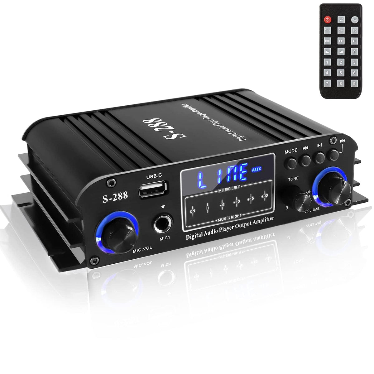 Romicta front panel display showing inputs and LED for easy monitoring