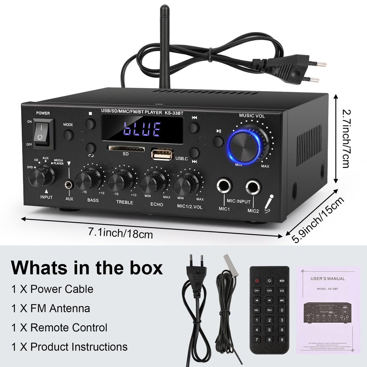 Romicta amplifier in living room setup improving TV and music sound