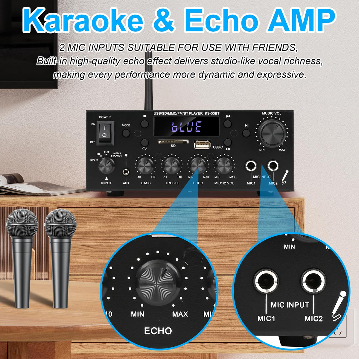 Romicta paired with active subwoofer for deeper bass and fuller audio