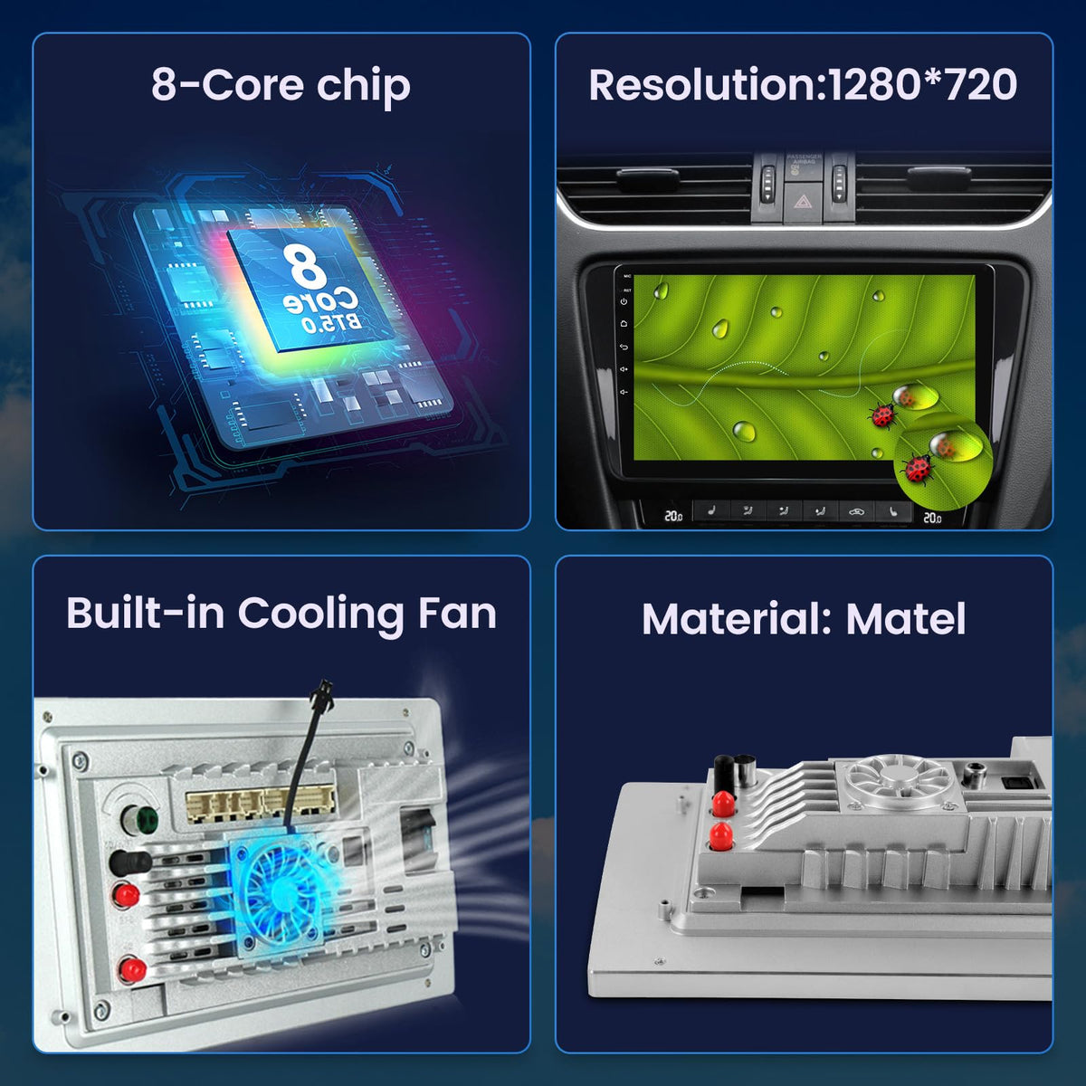 RONGJI 1280x720 touch screen delivering crisp visuals and quick response