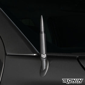 Ronin Factory bullet antenna fitted on Tundra hood demonstrating sleek, rugged look