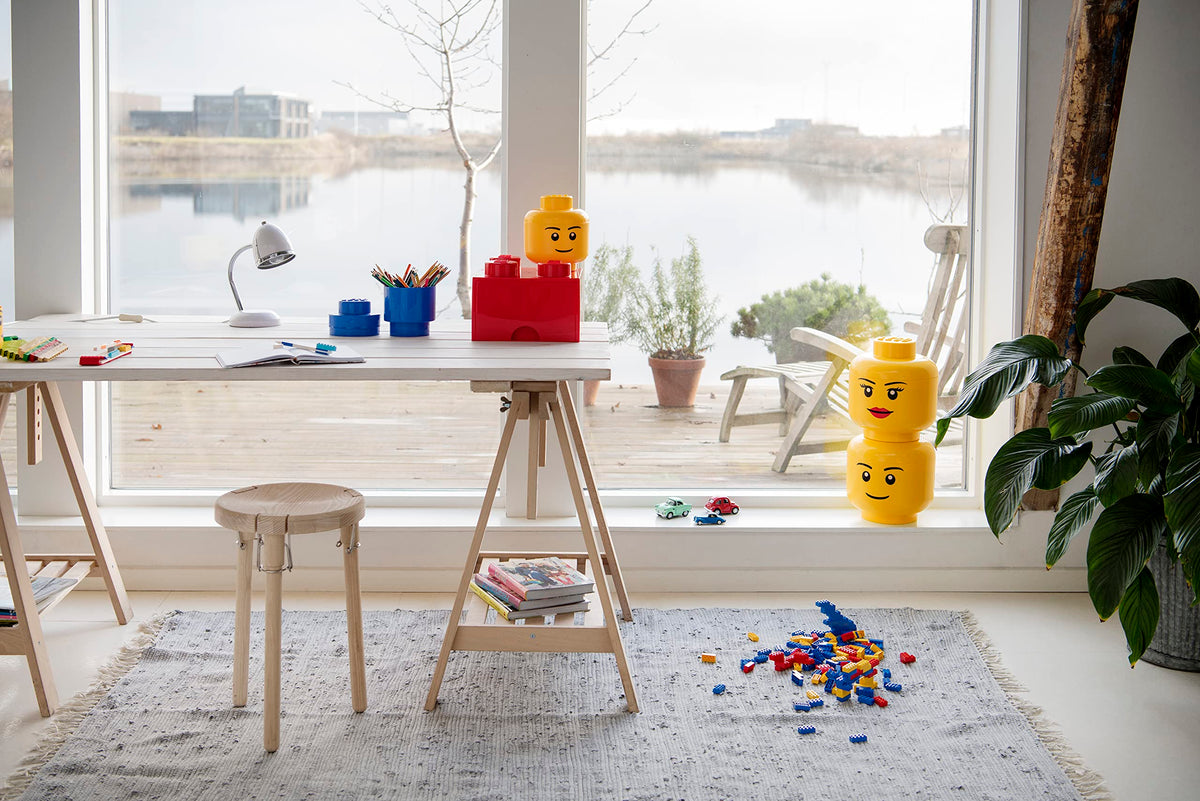 Room Copenhagen LEGO storage head close texture shows durable polypropylene finish
