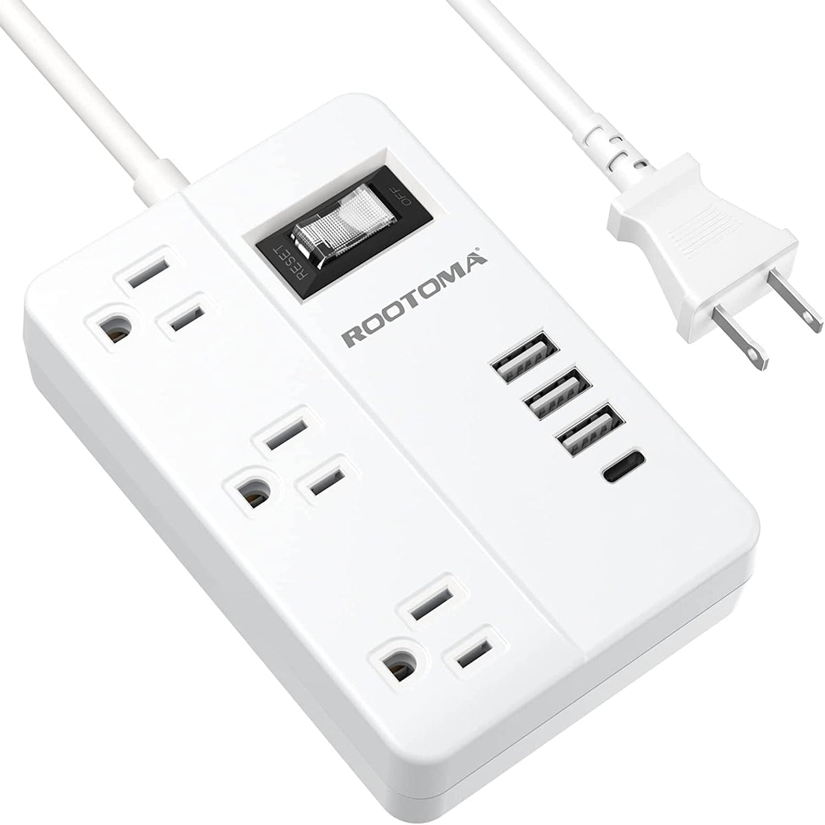 ROOTOMA 2-prong to 3-prong adapter outlet with surge protection for old homes