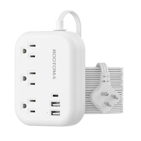 ROOTOMA flat extension cord under carpet for a trip-free setup.