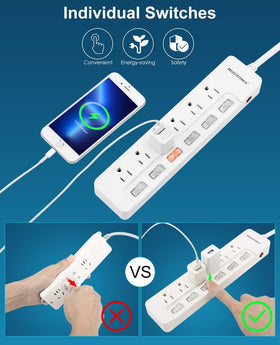 ROOTOMA individual-switch features help monitor load and reduce standby energy.