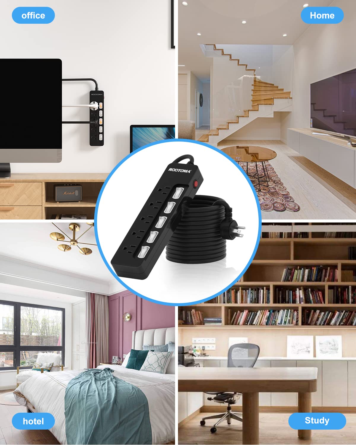 ROOTOMA mounting slots allow secure wall or under-desk installation