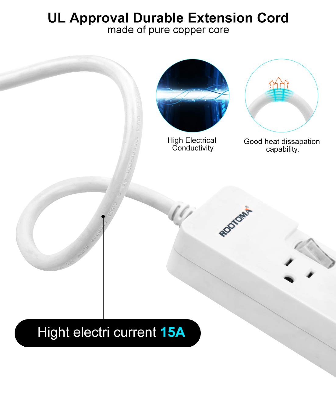 Compact, durable power strip suitable for home theatre setups.