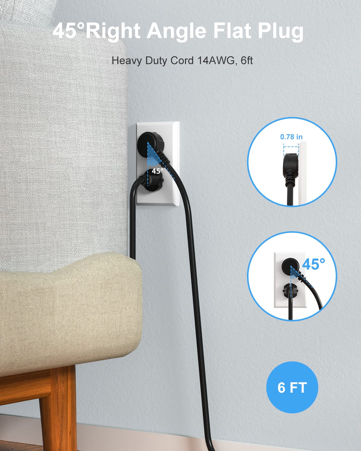 ROOTOMA right-angled flat plug saves space in tight areas