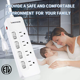 ROOTOMA six-foot surge protector cord ready to reach distant outlets