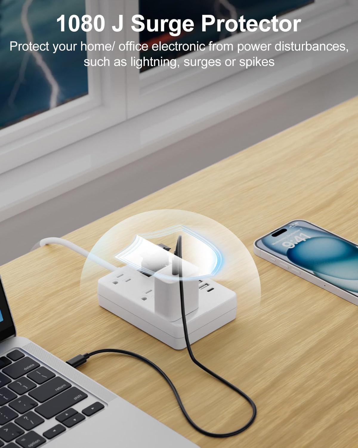 ROOTOMA surge protection guards against spikes up to 1080 Joules
