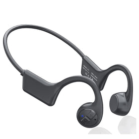 ROPASOMIC bone conduction headphones front view highlighting open-ear design for ambient awareness.