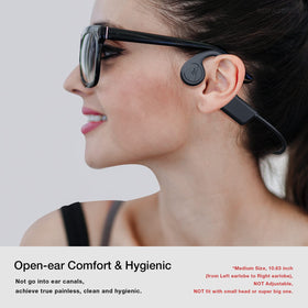 ROPASOMIC headphones in use while running, delivering music with open-ear comfort.