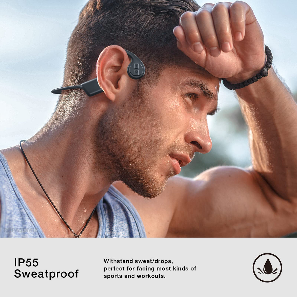 ROPASOMIC USB-C charging for quick top-up and all-day listening sessions.