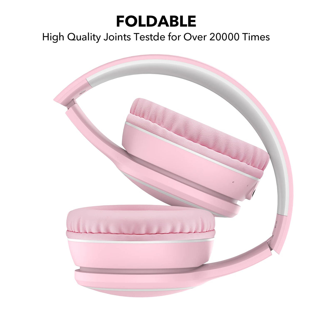 RORSOU B10 pink headphones with ultra-soft ear cushions for long wear.