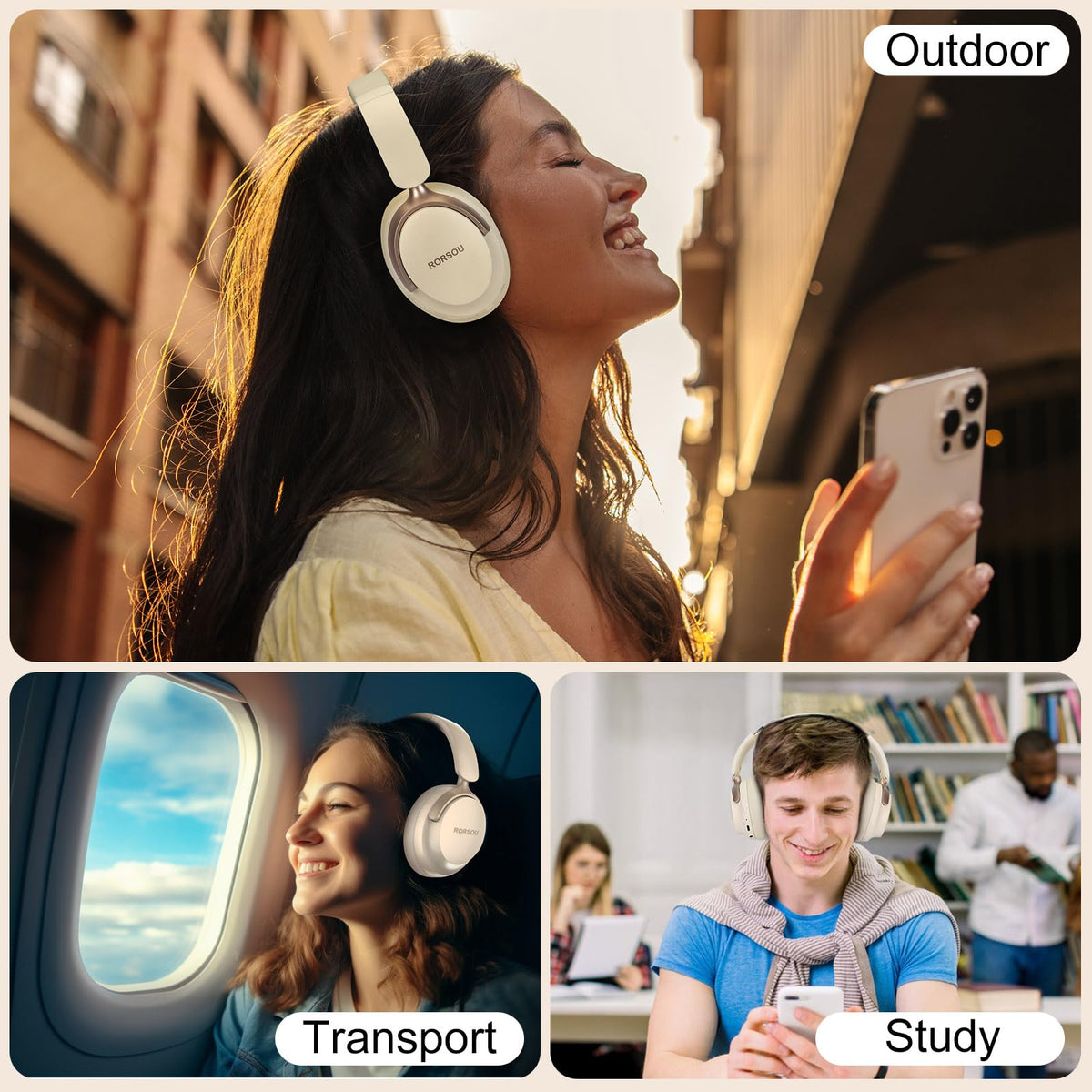 RORSOU B8 built-in microphone for clear calls and meetings