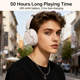 RORSOU B8 worn by user in lifestyle setting for commuting and hands-free calls