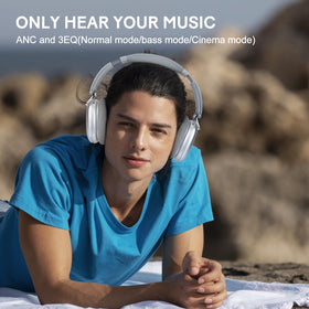 RORSOU C6 worn at home in a cozy setting highlighting ANC use for focused listening