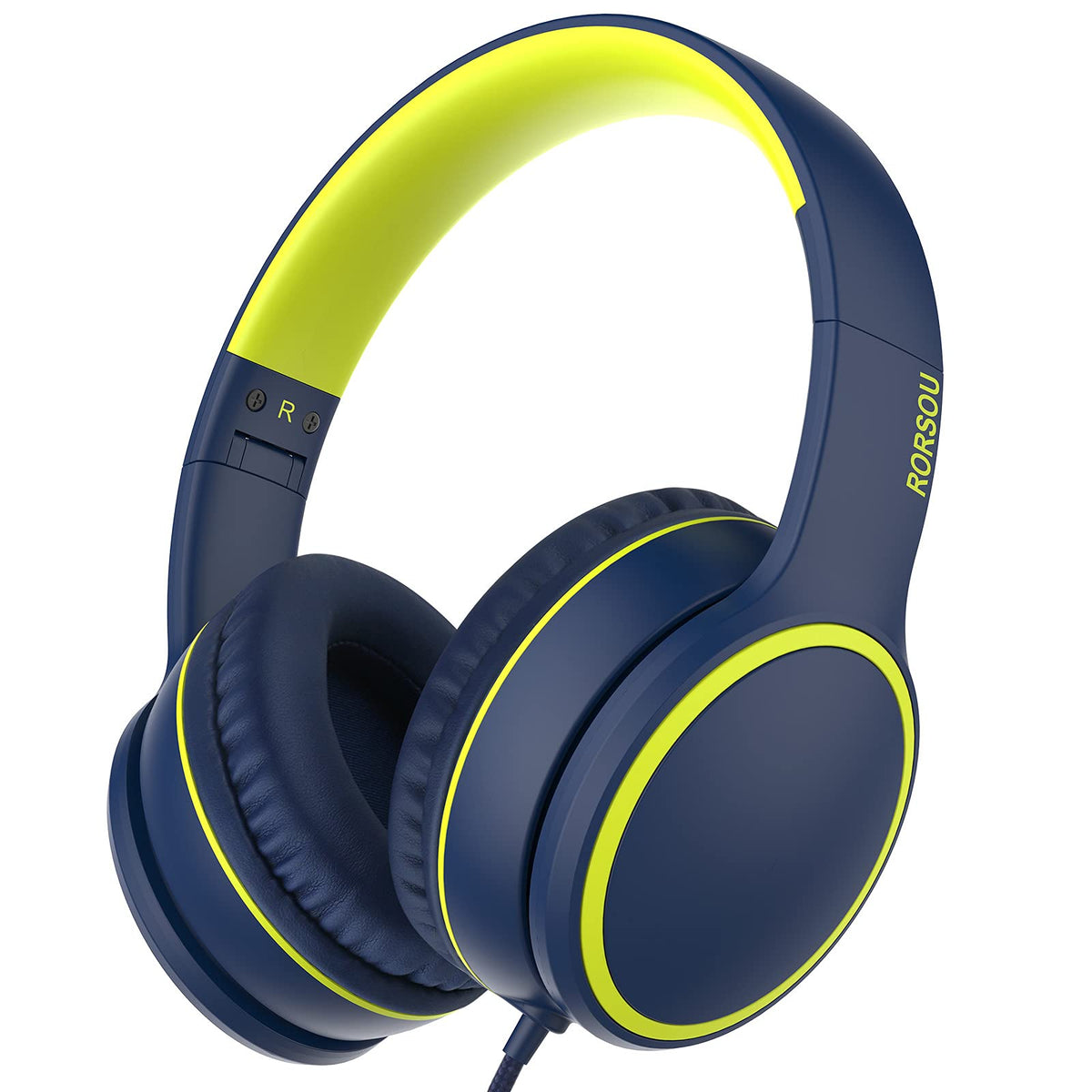 RORSOU R10 blue over-ear headphones front view for immersive sound