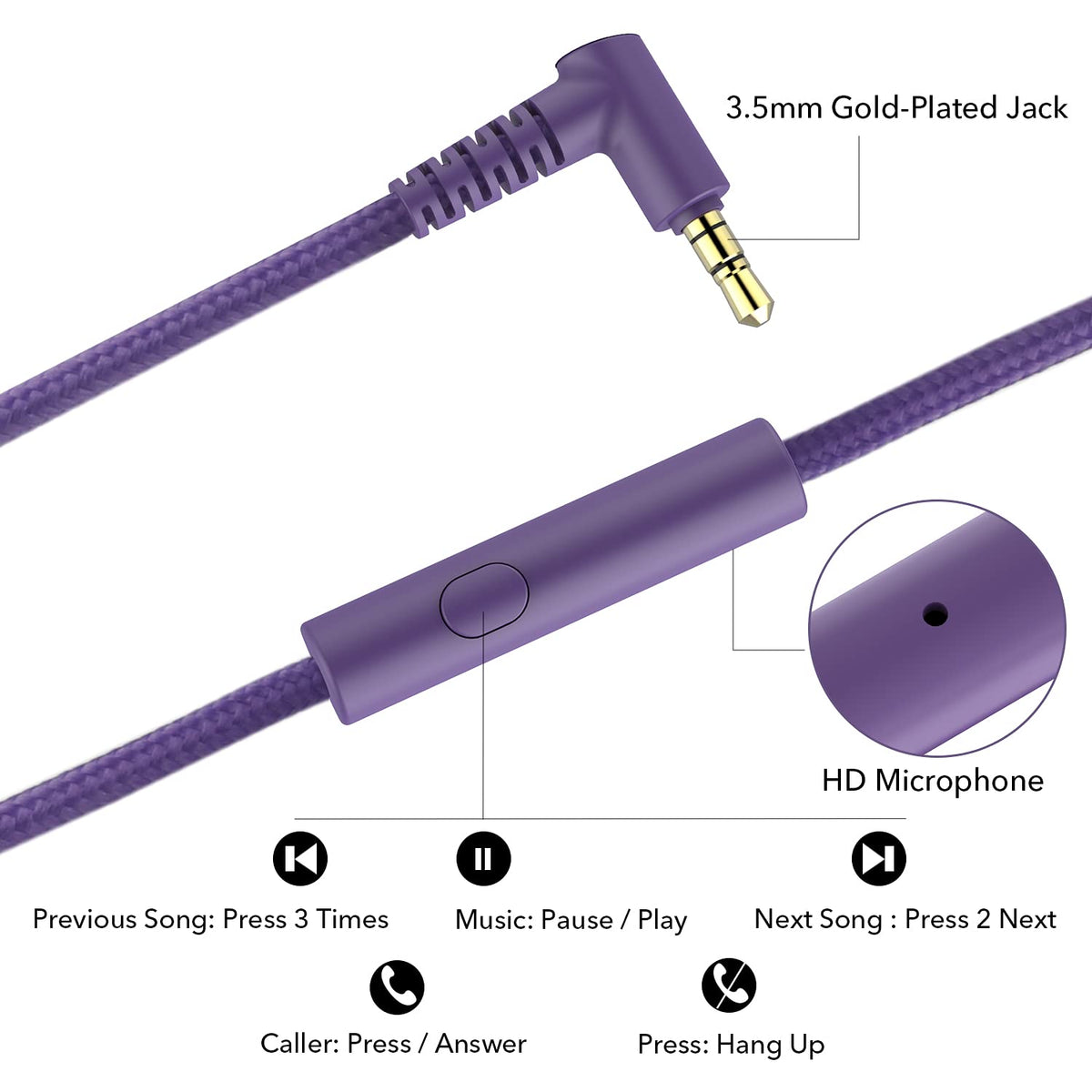 RORSOU R10 nylon-braided cord resists tangling for reliable use.