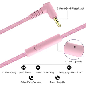 RORSOU R10 headphones pink ear cushions emphasize comfortable listening during long sessions.