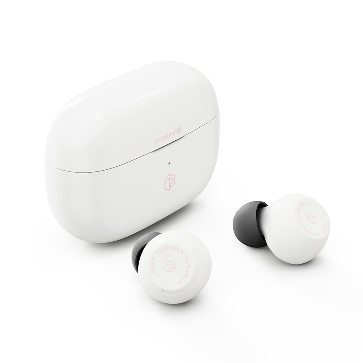 ROSESELSA front packaging showing earbuds and case, highlights portability