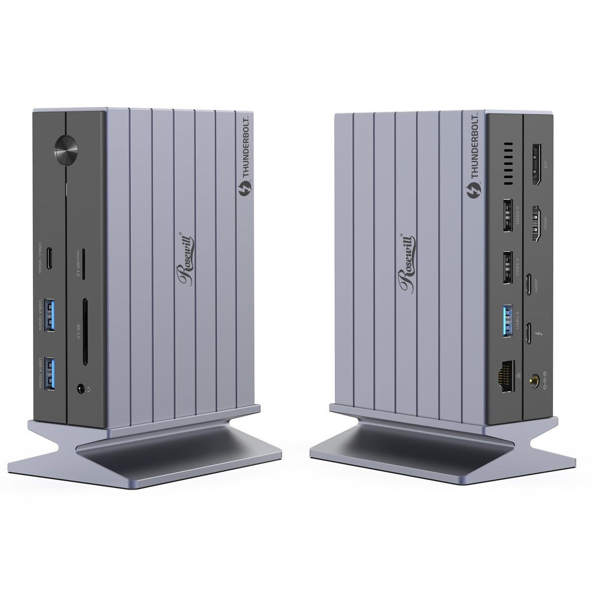 Rosewill RHUB-TB14 front view showing sleek design and accessible ports