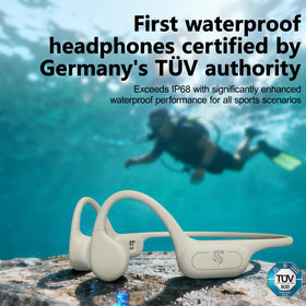 Roujune flexible titanium neckband bending to demonstrate secure fit