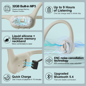 Roujune headphones held in hand to show compact size and lightweight design