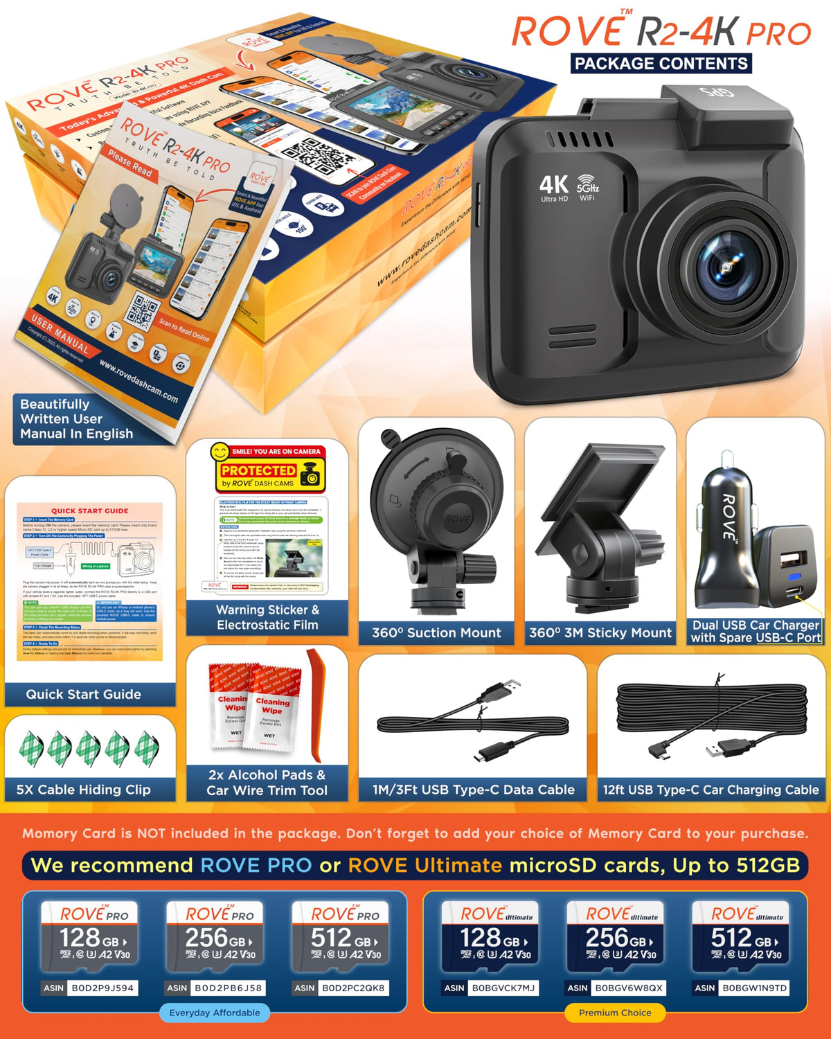 ROVE R2-4K PRO 24h parking mode with motion detection