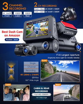 ROVE R3 rear camera adds full-area coverage behind the vehicle.