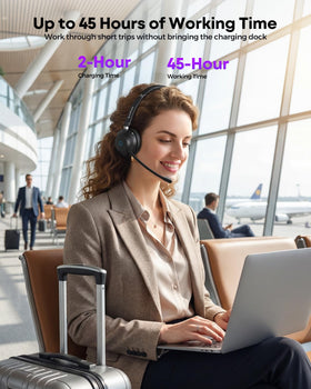 Rownfusny headset worn by user illustrating lightweight fatigue reduction