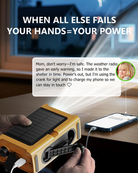 Roxicosly hand crank detail with reinforced arm providing quick emergency power