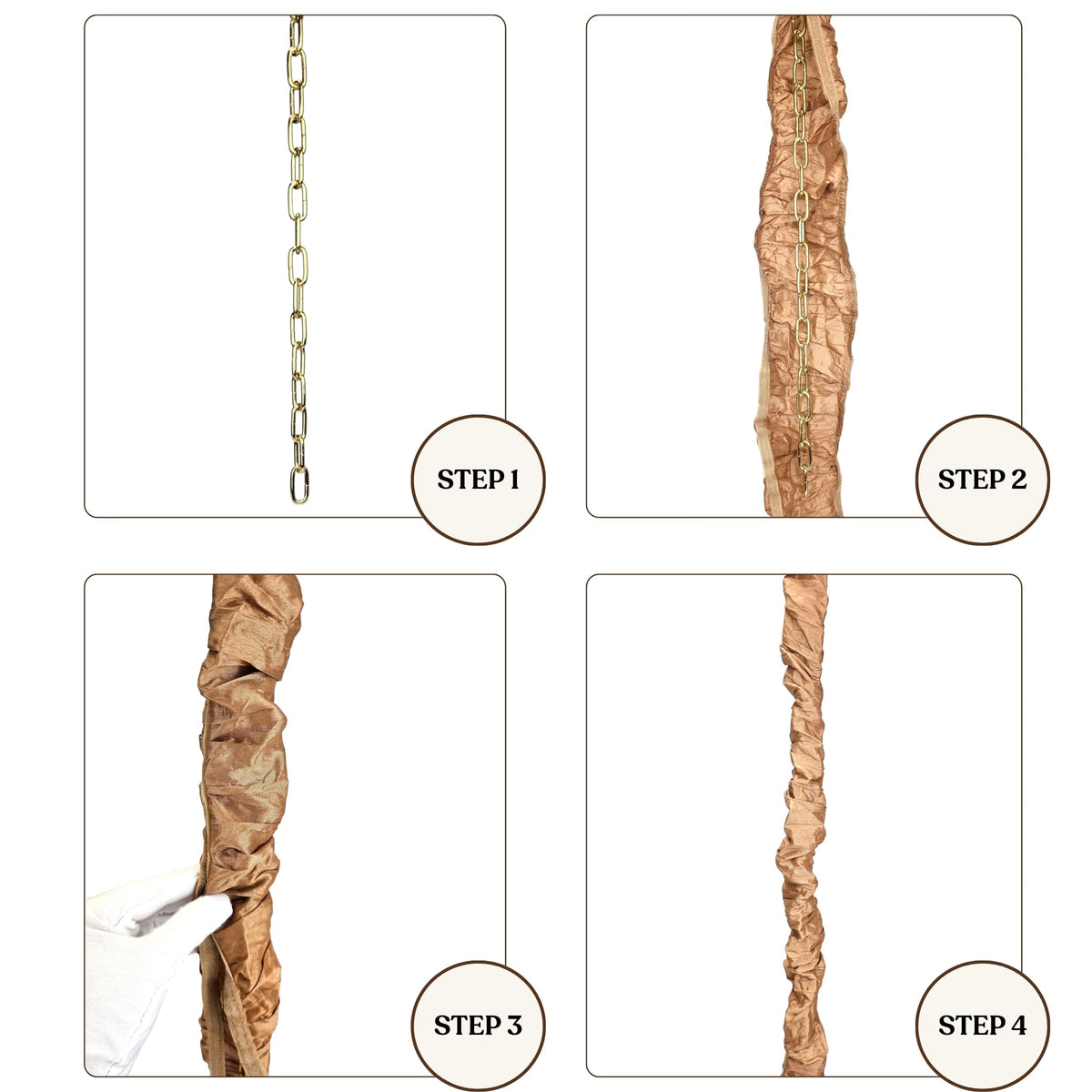 Royal Designs cord cover alongside a ruler showing the full four-foot length