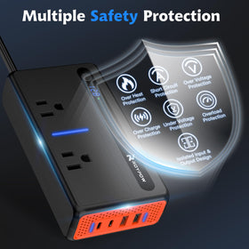 RoyPow reinforced cigarette lighter plug detail for secure long-term contact
